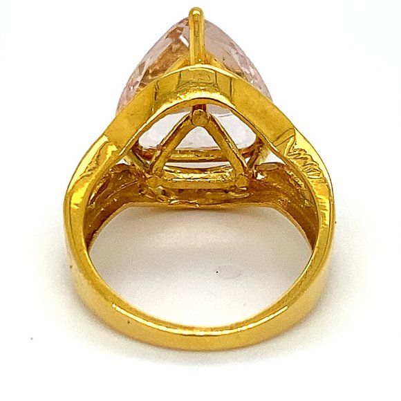 Morganite 9.02ct Solid 18K Yellow Gold Ring - Picture 4 of 7